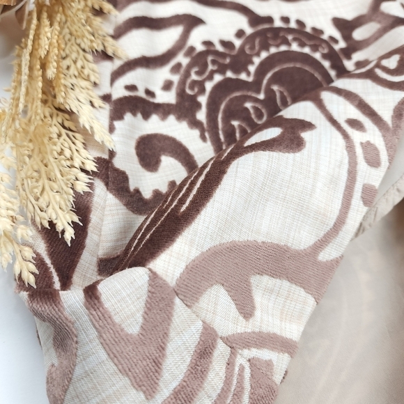 ❣️ Sevier Skirts Textured Beige Brown Paisley Velour Skirt Sz S - Picture 9 of 11